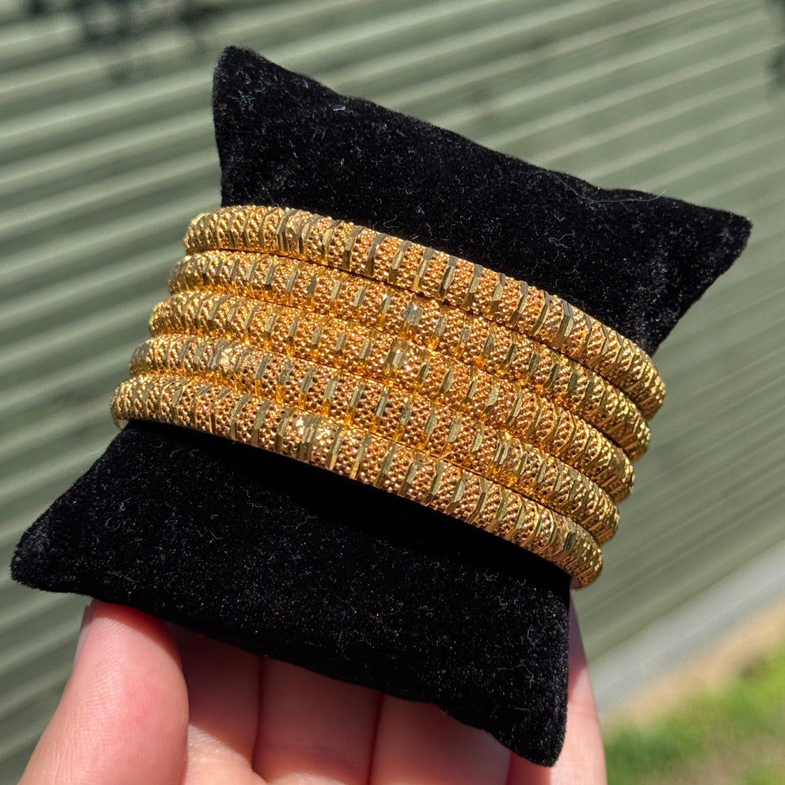 DIS04 - 5 Bangles - 24k Gold Plated Bangle Set (5pc Set)